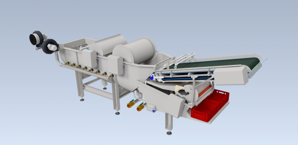 The PROEX FOOD bubble washer with rinse is optimized for leafy greens and works on many other fruits and vegetables