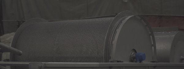 floating waste removal drum for leafy green washing